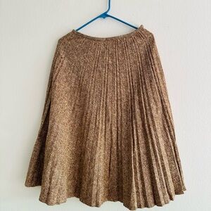 Moiselle women’s Pleated wool silk blend tan skirt A-line lined size 2